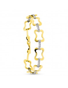9K PULSERA ORO BICOLOR CON CIRCONITA 19CM