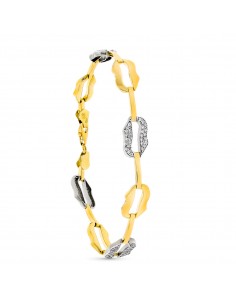 9K PULSERA ORO BICOLOR 19CM