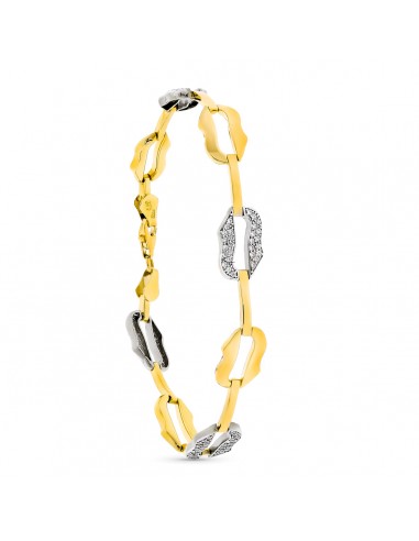 9K PULSERA ORO BICOLOR 19CM