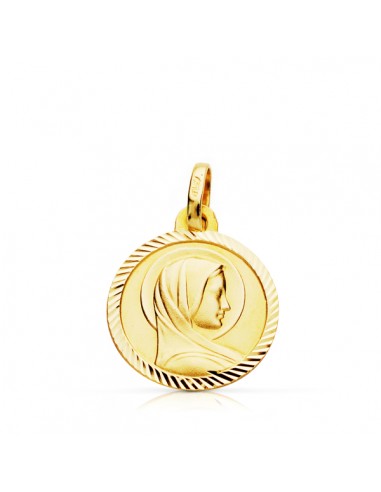 9K MEDALLA ORO AMARILLO VIRGEN FRANCESA 14 MM