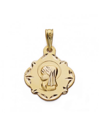 9K MEDALLA ORO AMARILLO VIRGEN NIÑA 16 MM