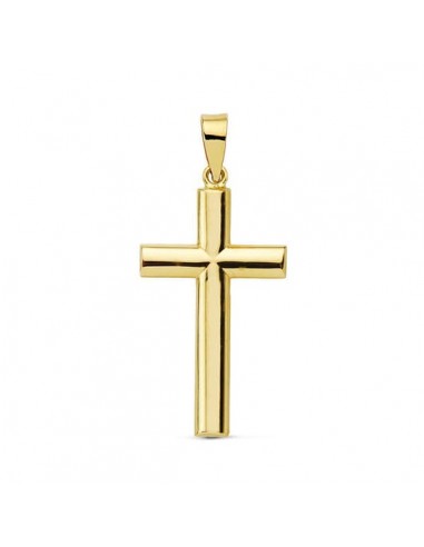 9K CRUZ ORO AMARILLO LISA PALO OVAL. 25X15 MM
