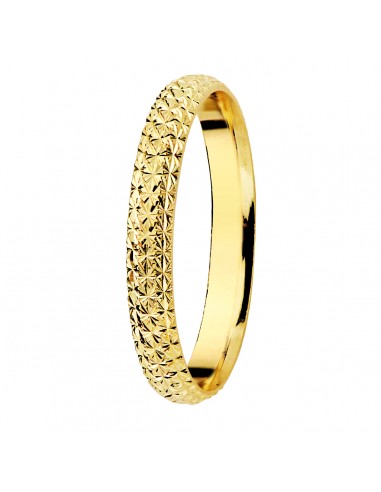 9K ALIANZA ORO AMARILLO MEDIA CAÑA TALLADA. ANCHO: 2 MM.