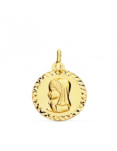 9K MEDALLA ORO AMARILLO VIRGEN NIÑA 16 MM