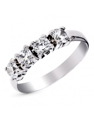 9k SORTIJA ORO BLANCO CON CIRCONITAS EN GARRAS. ANCHO: 4 MM
