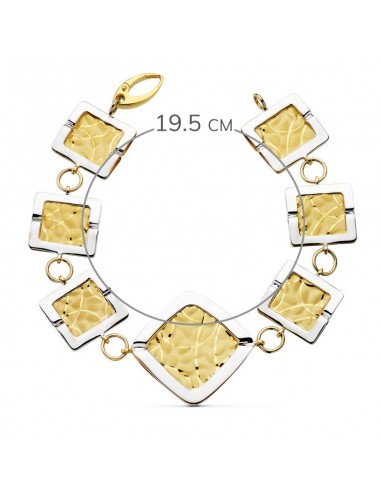 18K PULSERA BICOLOR LASER 19,5CM