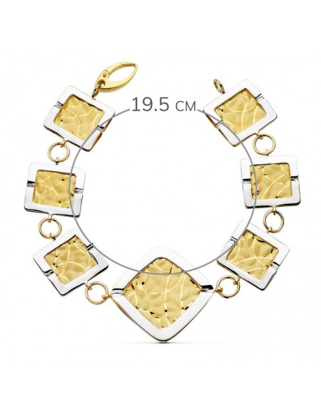 18K PULSERA BICOLOR LASER 19,5CM