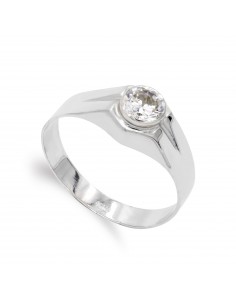 9K SOLITARIO ORO BLANCO HUECO CON CIRCONITA DE 5MM. ANCHO: 8 5 MM