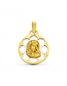 9K MEDALLA ORO AMARILLO ORO BICOLOR 21X18 MM