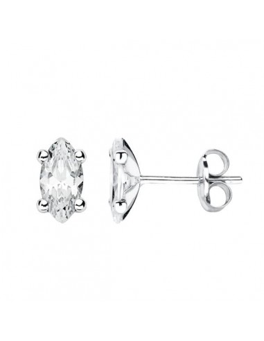 9K PENDIENTES ORO BLANCO PIEDRA GARRAS CIERRE PRESION