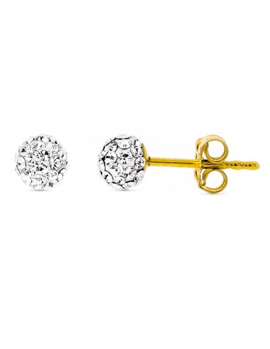 9K PENDIENTES ORO AMARILLO CIRCONITA 5 MM CIERRE PRESION