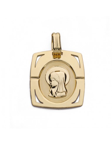 9K MEDALLA ORO AMARILLO VIRGEN NIÑA 20X17 MM