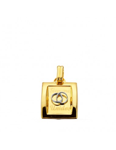 9K COLGANTE ORO AMARILLO BICOLOR SIEMPRE UNIDOS 19X15 MM