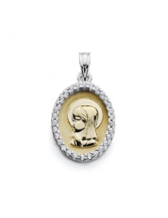 9K MEDALLA ORO AMARILLO VIRGEN NIÑA BICOLOR 20X13MM