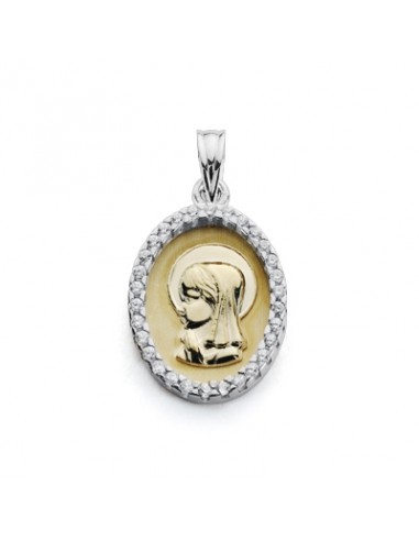 9K MEDALLA ORO AMARILLO VIRGEN NIÑA BICOLOR 20X13MM