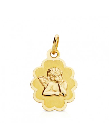 9K MEDALLA ORO AMARILLO ANGEL BURLON 17X12 MM