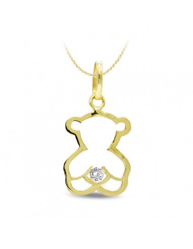 9K COLGANTE OSO CIRCONITA ORO AMARILLO