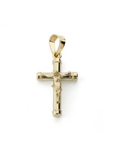 9K CRUZ ORO AMARILLO CRISTO 18X10 MM