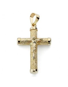 9K CRUZ ORO AMARILLO CRISTO 21X14X3 MM