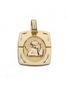 9K MEDALLA ORO AMARILLO ANGEL BURLON 9K 20X17 MM