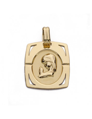 9K MEDALLA ORO AMARILLO VIRGEN NIÑA 20X17 MM