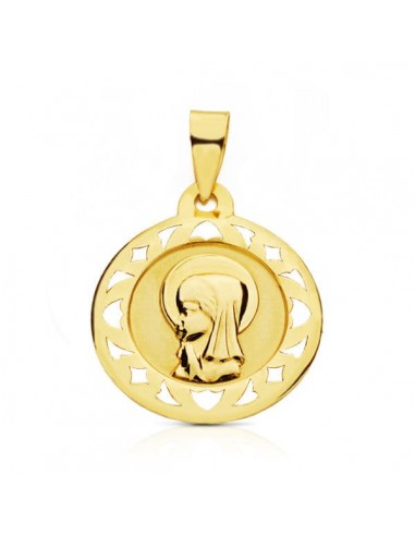 9K MEDALLA ORO AMARILLO VIRGEN NIÑA 18 MM