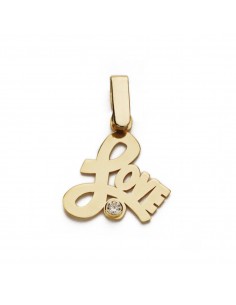 9K COLGANTE ORO AMARILLO LOVE 18X16 MM