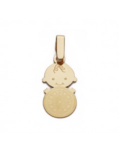 9K COLGANTE ORO AMARILLO NIÑO RELOJ 19X10 MM