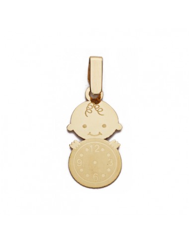 9K COLGANTE ORO AMARILLO NIÑO RELOJ 19X10 MM