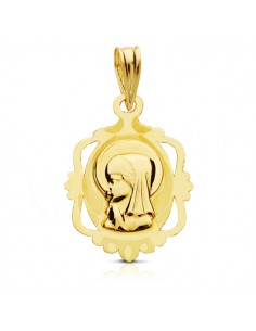 9K MEDALLA ORO AMARILLO VIRGEN NIÑA 20X14 MM