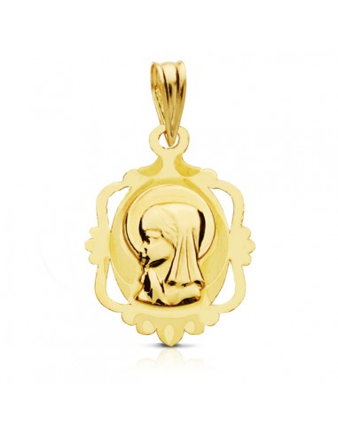9K MEDALLA ORO AMARILLO VIRGEN NIÑA 20X14 MM