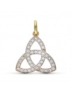 9K COLGANTE ORO BICOLOR CON CIRCONITA TRINIDAD TRINITY 19X19 MM