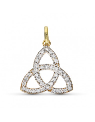 9K COLGANTE ORO BICOLOR CON CIRCONITA TRINIDAD TRINITY 19X19 MM