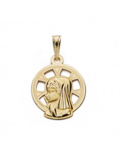 9K MEDALLA ORO AMARILLO VIRGEN NIÑA .18X14 MM