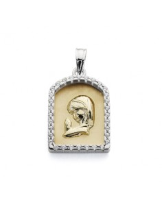 9K MEDALLA ORO AMARILLO VIRGEN NIÑA BICOLOR 21X14 MM