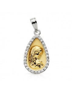 9K MEDALLA ORO AMARILLO VIRGEN NIÑA 20X11 MM