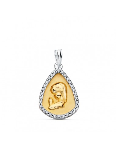 9K MEDALLA ORO AMARILLO VIRGEN NIÑA 21X14 MM