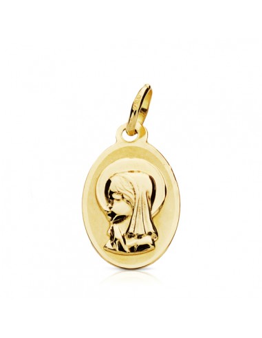 9K MEDALLA ORO AMARILLO VIRGEN NIÑA OVAL. 17X10 MM