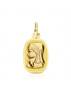 9K MEDALLA ORO AMARILLO VIRGEN NIÑA LIGERA 17X10 MM
