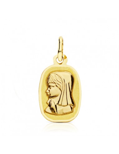9K MEDALLA ORO AMARILLO VIRGEN NIÑA LIGERA 17X10 MM