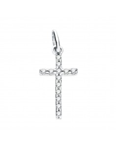 9K CRUZ ORO BLANCO CON CIRCONITA 22X12 MM