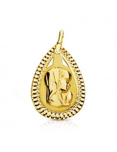9K MEDALLA ORO AMARILLO VIRGEN NIÑA LIGERA 20X13 MM
