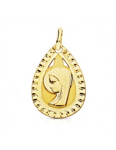 9K MEDALLA ORO AMARILLO VIRGEN NIÑA LIGERA 20X13 MM