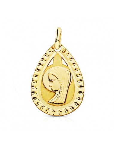9K MEDALLA ORO AMARILLO VIRGEN NIÑA LIGERA 20X13 MM