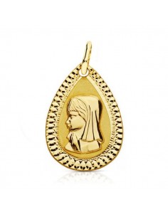 9K MEDALLA ORO AMARILLO VIRGEN NIÑA LIGERA 20X13 MM