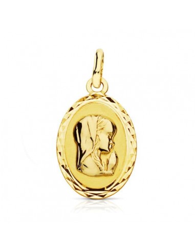9K MEDALLA ORO AMARILLO VIRGEN NIÑA 19X12 MM