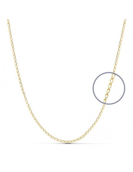 18K CADENA BILBAO. 50 CM. 0.9 MM.