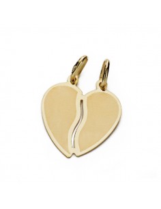9K COLGANTE CORAZON ORO AMARILLO PARTIDO 17X15 MM