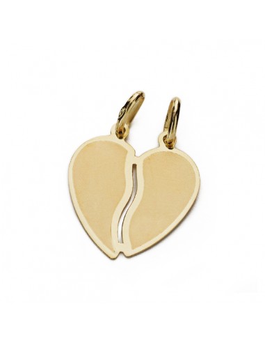 9K COLGANTE CORAZON ORO AMARILLO PARTIDO 17X15 MM