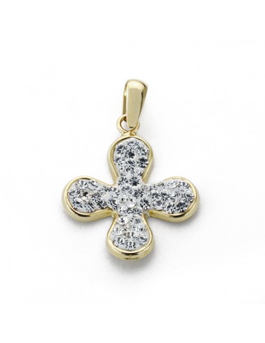9K CRUZ ORO BLANCO CIRCONITA 17X14 MM